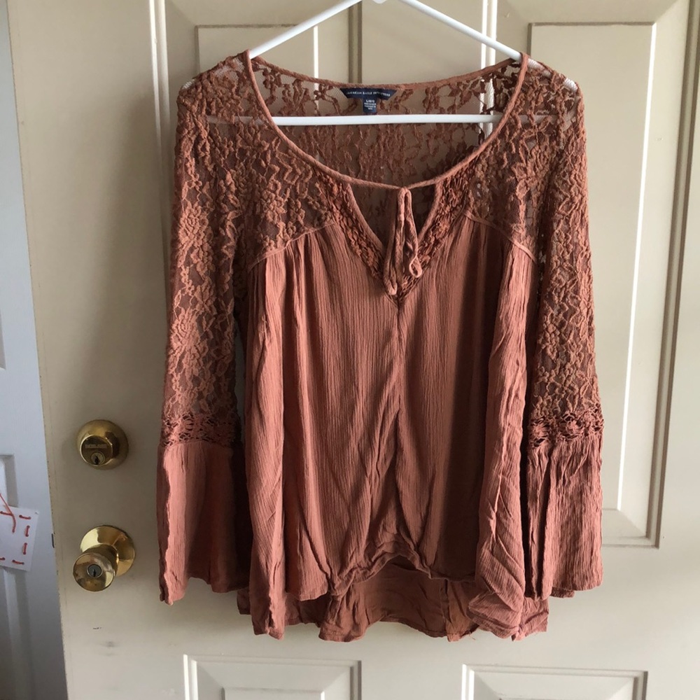 American Eagle Brown Flowy Top